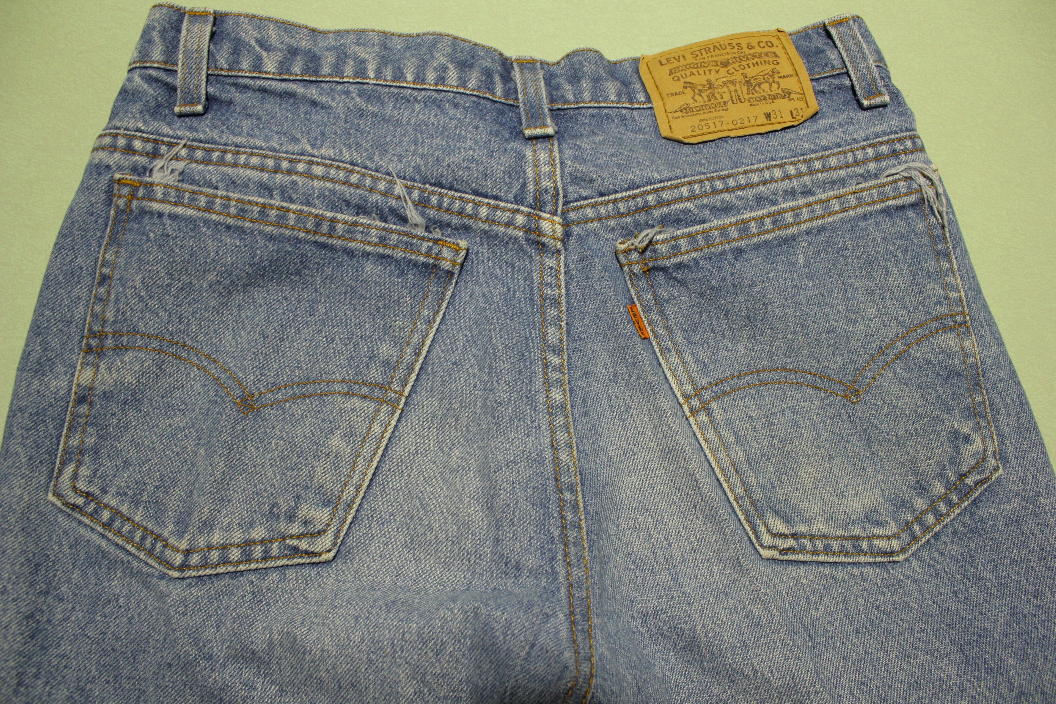 Levis Vintage 80s Orange Tab 517 Faded Denim Jeans Made in USA