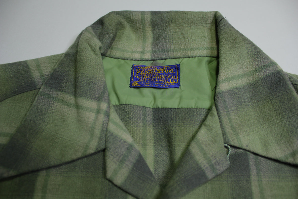 Pendleton 1960's Vintage Pure Virgin Wool USA Loop Collar Board Button Up Shirt