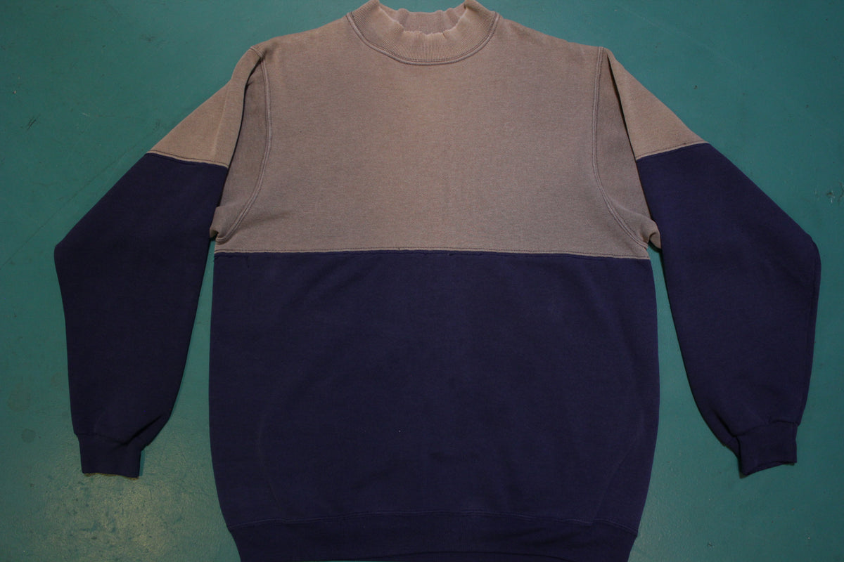 Hanes Large Made in USA 80s Color Block Vintage Crew Neck Sweatshirt