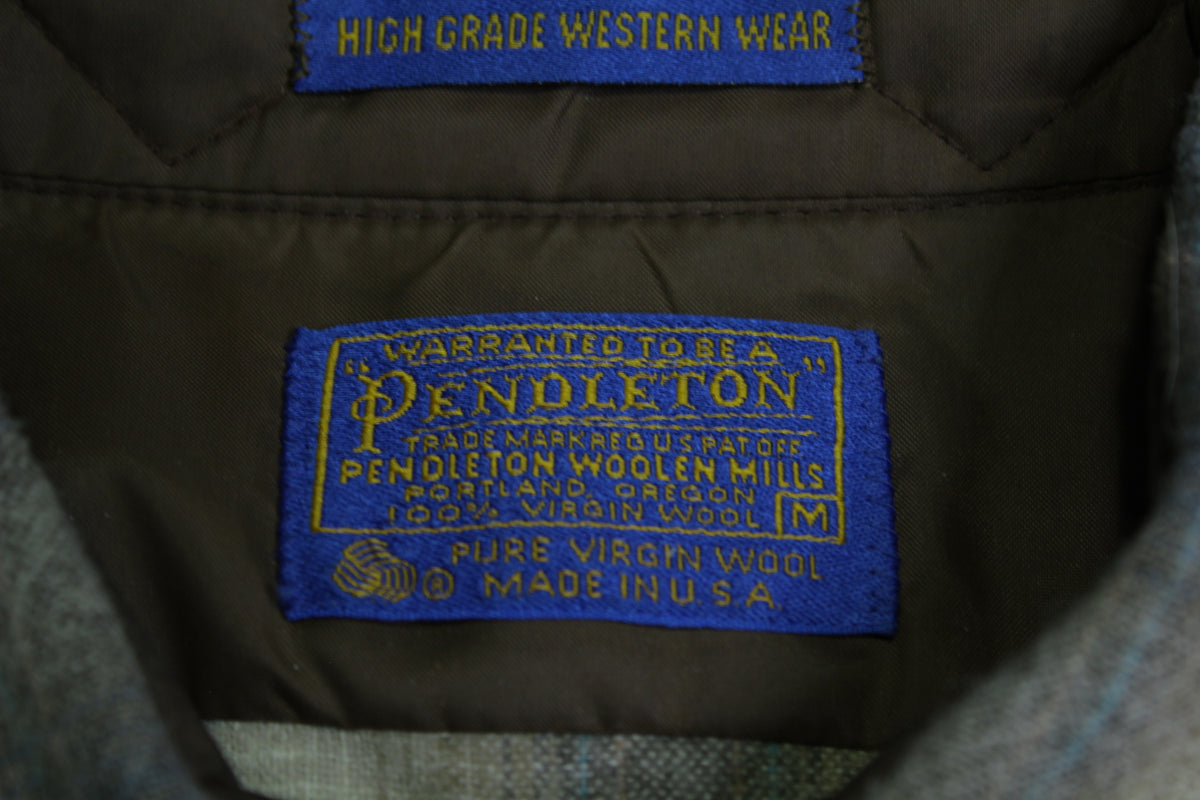 Pendleton 1960's Vintage Virgin Wool USA High Grade Western Wear Pearl Snap Shirt