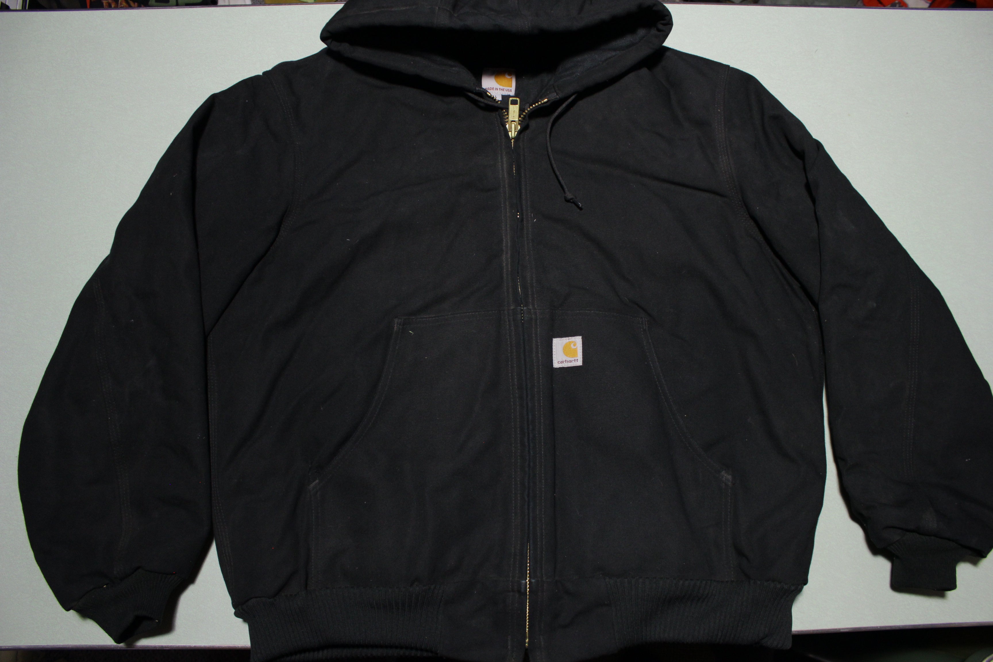 CARHARTT J140 BLK NEW Quilted Flannel Lined Duck Canvas Jacket USA M thefuzzyfelt