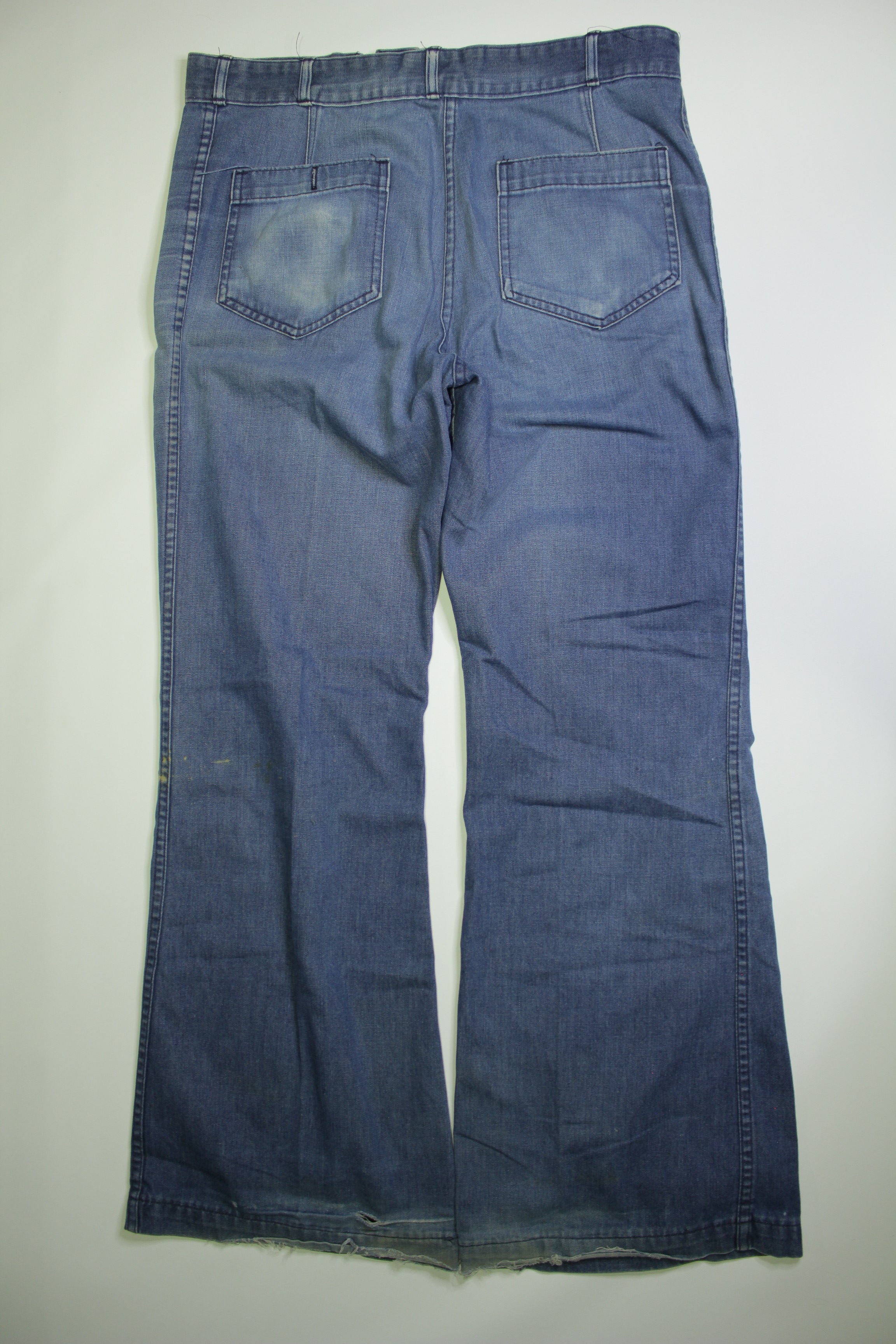 rustyzipper 32W 36L 40Hip - Sailor Navy Bellbottom Jeans Pants - New/Old Vintage Deadstock!