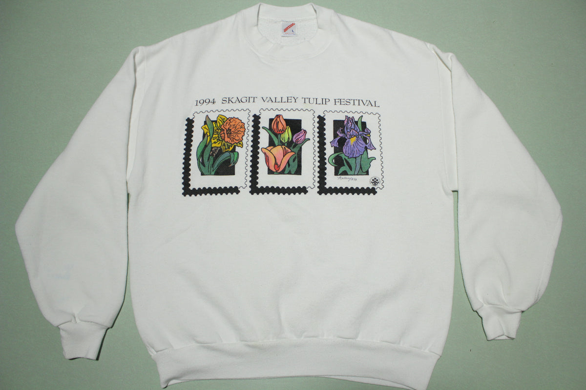 Skagit Valley 1994 Tulip Festival Vintage Mallary Print Crewneck Sweatshirt