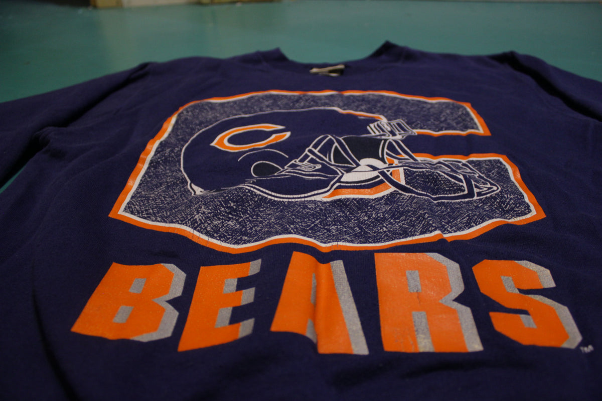 Chicago Bears NFL Football Helmet Made in USA Team Rated 90s Vintage Crew Neck Sweatshirt