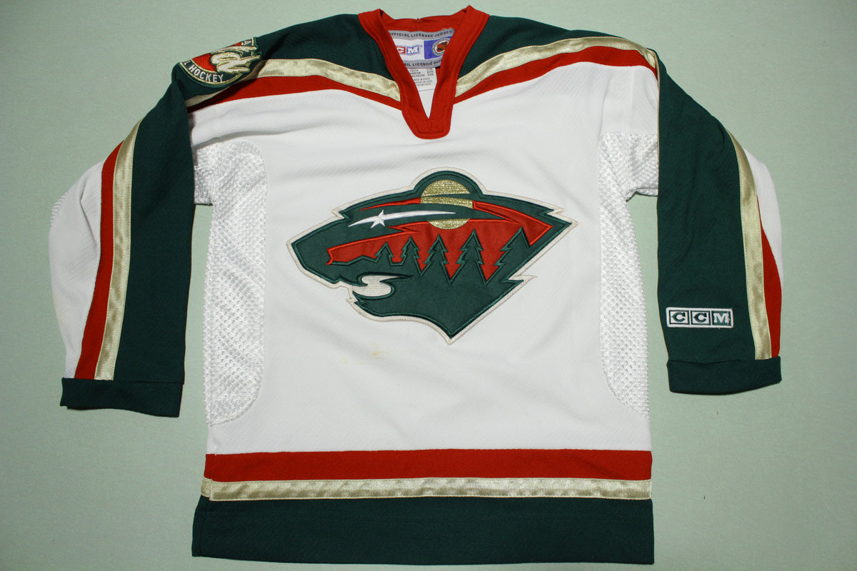 Minnesota Wild Ccm Vintage Jersey Size Large White Nhl Hockey 