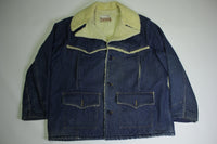 Sears Roebucks Western Wear 1970s Sherpa Lined Made in USA Rancher Jean Jacket