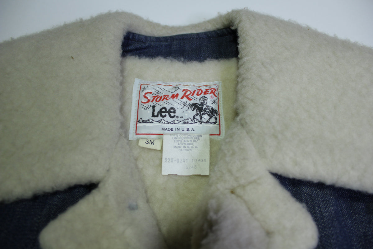 Lee Storm Rider Vintage 70's 220-0241 Sherpa Lined Made in USA Rancher Jean Jacket