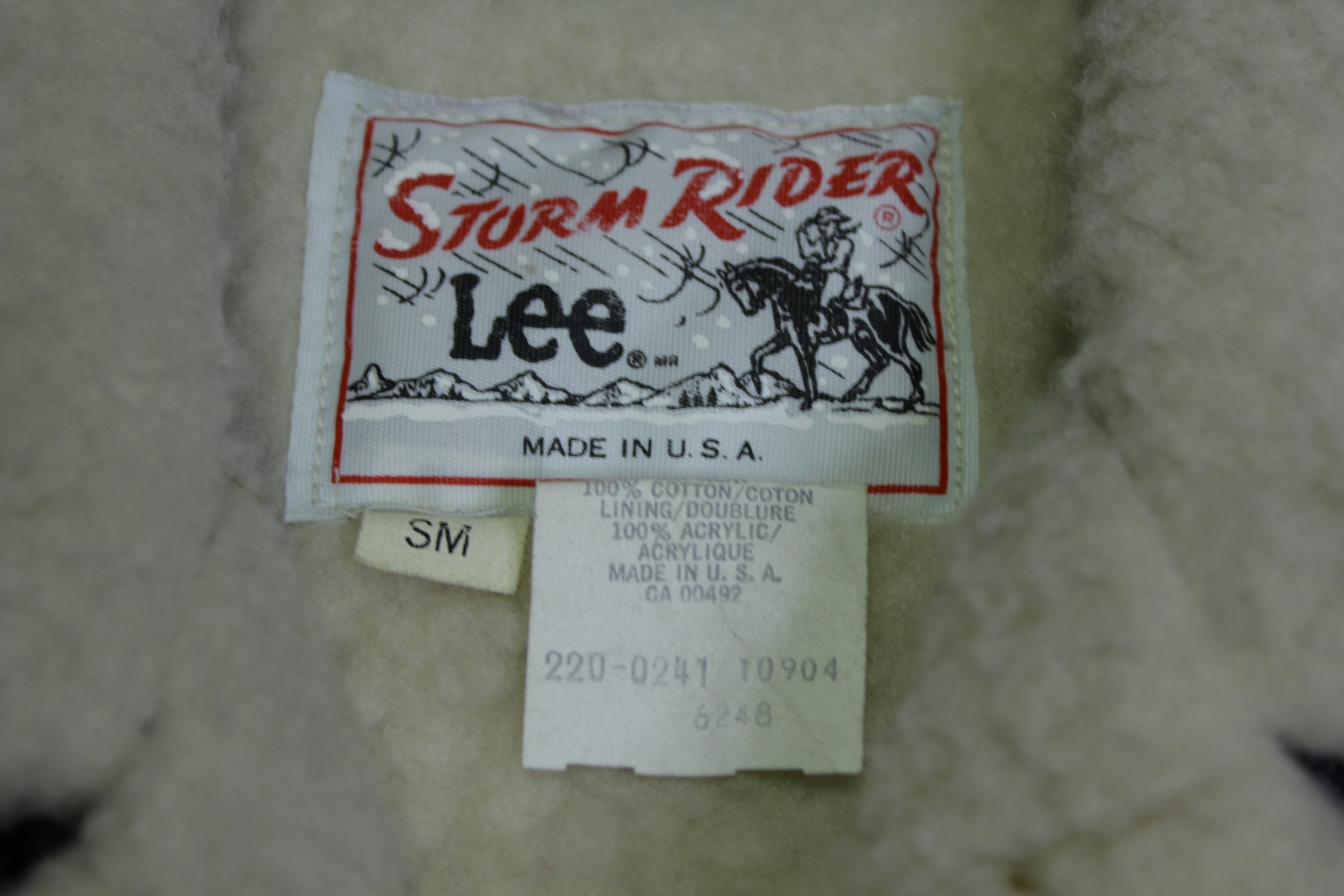 Lee Storm Rider Vintage 70's 220-0241 Sherpa Lined Made in USA