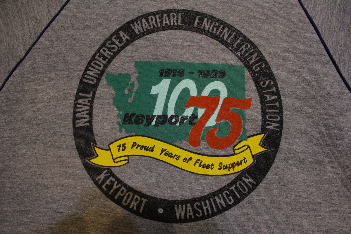 Naval Undersea Warefare Keyport Washington 75 Years 80s Vintage Hoodie Sweatshirt