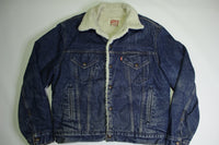 Levis San Francisco Sherpa Lined Dark Washed 80's Denim Jean Jacket USA Made