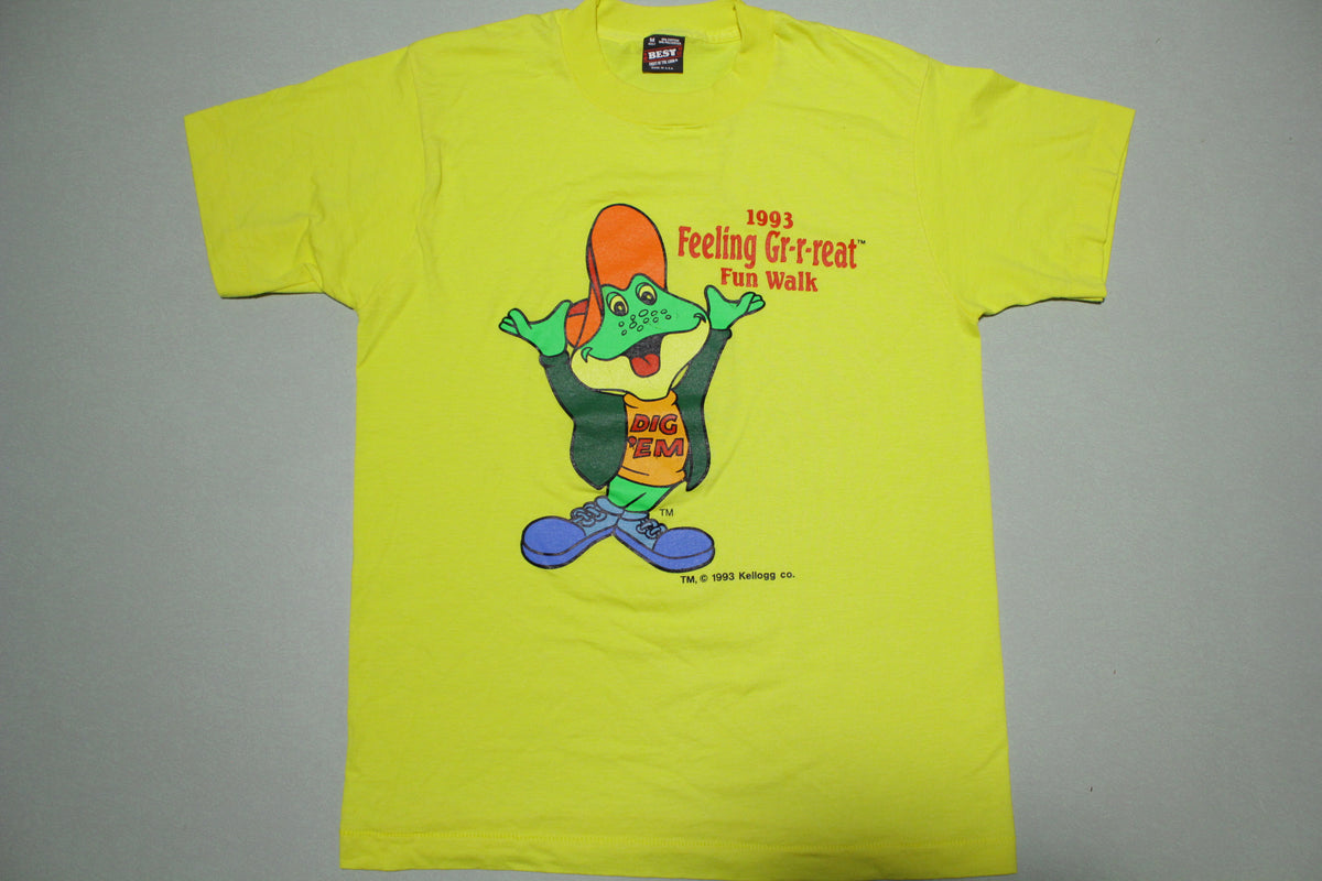 Kellogg's Honey Smacks Dig Em Frog Feeling Great 1993 Cereal T-Shirt