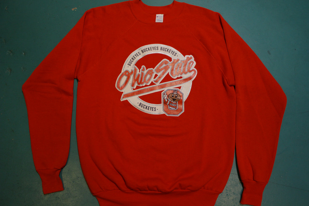 Ohio State University Buckeyes Mascot Brutus Champion 80's Vintage USA Sweatshirt