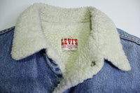 Levis San Francisco Sherpa Lined Light Washed 80's Denim Jean Jacket USA Made