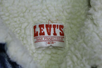 Levis San Francisco Sherpa Lined Light Washed 80's Denim Jean Jacket USA Made