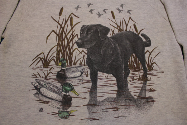 Bird Dog Duck Decoy 1988 Mallard Vintage Crewneck Sweatshirt 80s Swamp