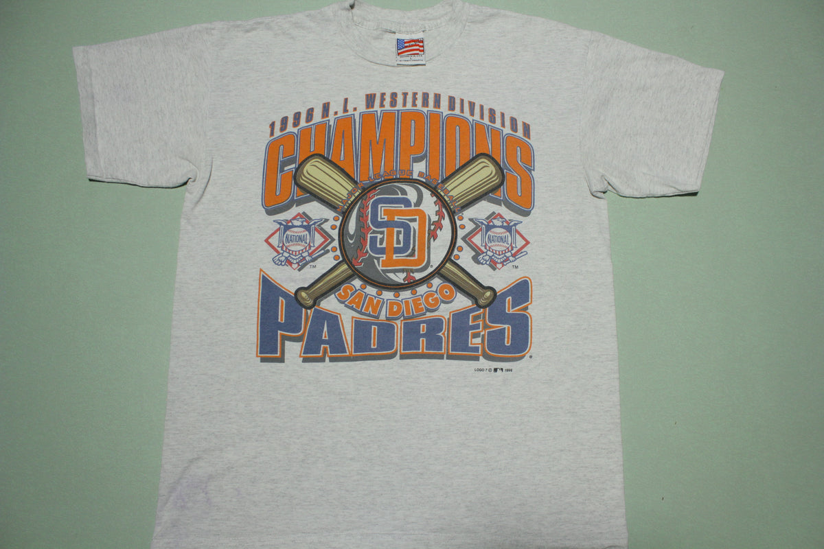 San Diego Padres 1996 Western Division Champions Vintage Logo 7 90's T –  thefuzzyfelt