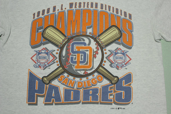 San Diego Padres 1996 Western Division Champions Vintage Logo 7 90's T-Shirt