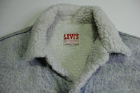 Levis San Francisco Sherpa Lined Acid Stone Washed 80's Denim Jean Jacket USA Made