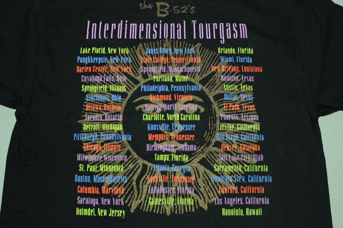 The B-52s Interdimensional Tourgasm 1992 Vintage Cities Tour T-Shirt