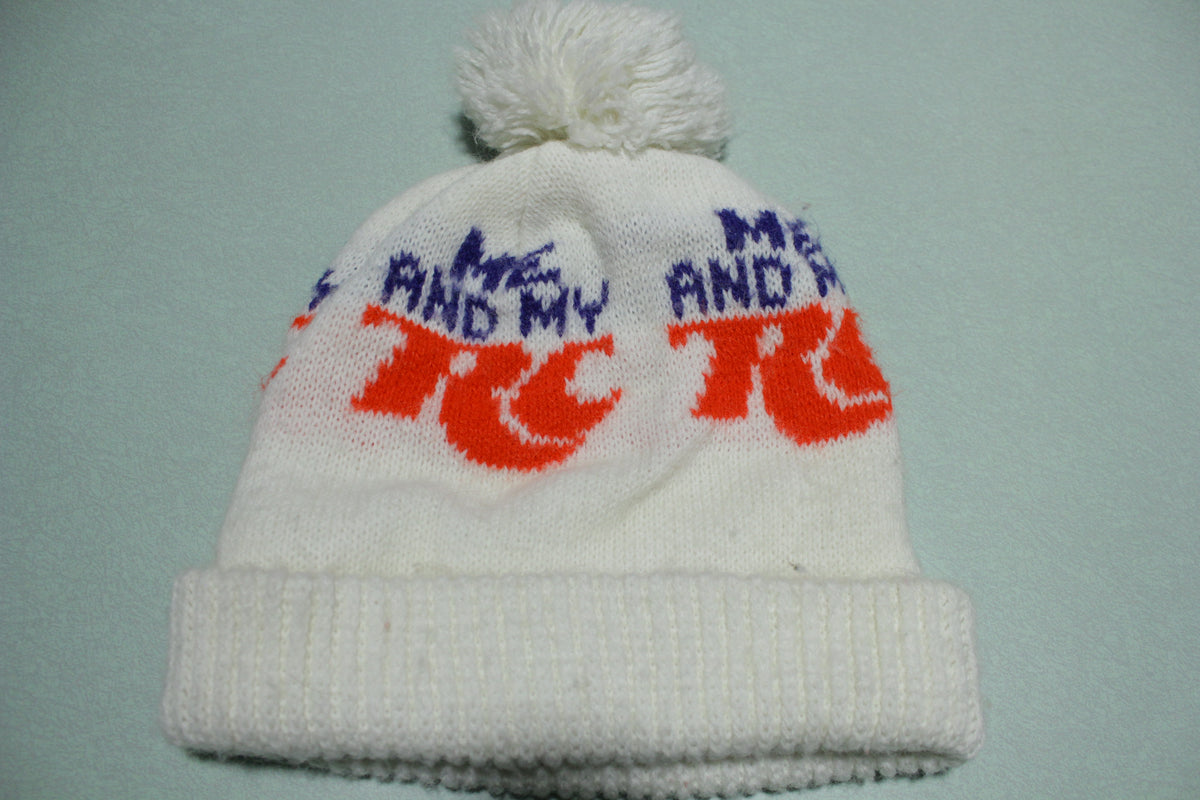 RC Cola Knit Stocking Snow Cap Hat Beanie With Tassel Ball Vintage 1970's 1980's
