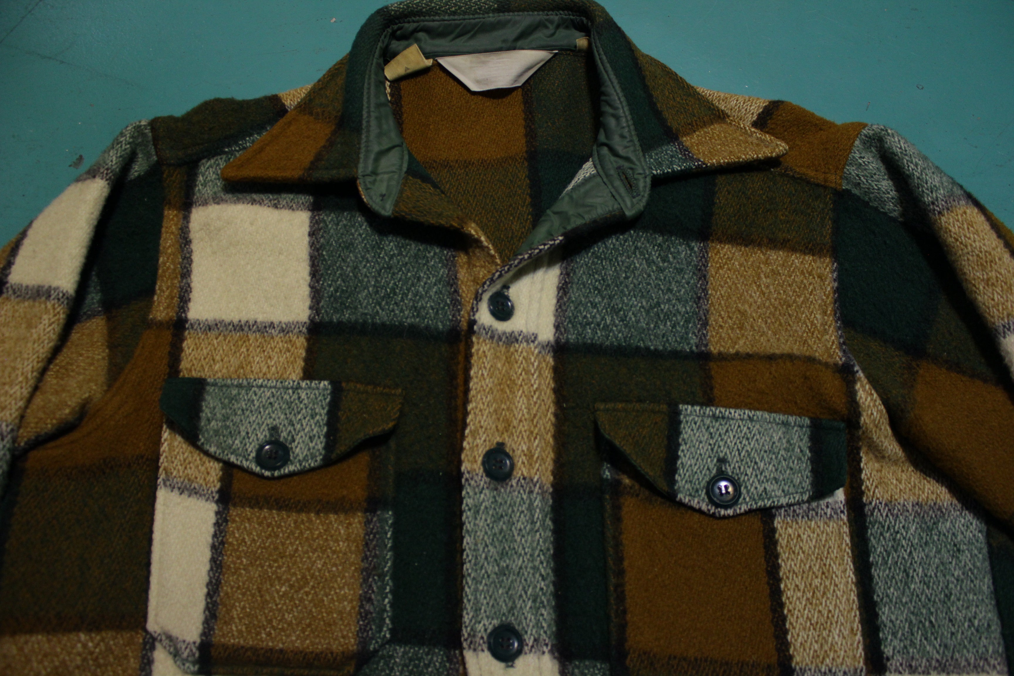 Woolrich green plaid on sale jacket