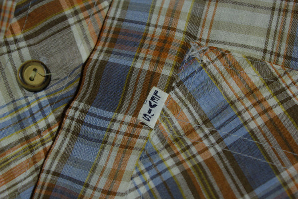 Levis Big E Panatela Tops Vintage 1970 Plaid Button Up Western Shirt