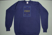"UZZY" Fuzzy Felt Custom Hand Printed Logo On Authentic Vintage Sweatshirt