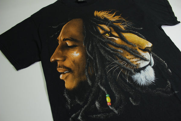 Bob Marley Lion 2004 Zion Rootswear Dreads Rasta Reggae T-Shirt