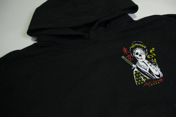 Riot Society Japan Geisha Black 2000's Streetwear Pullover Hoodie Sweatshirt