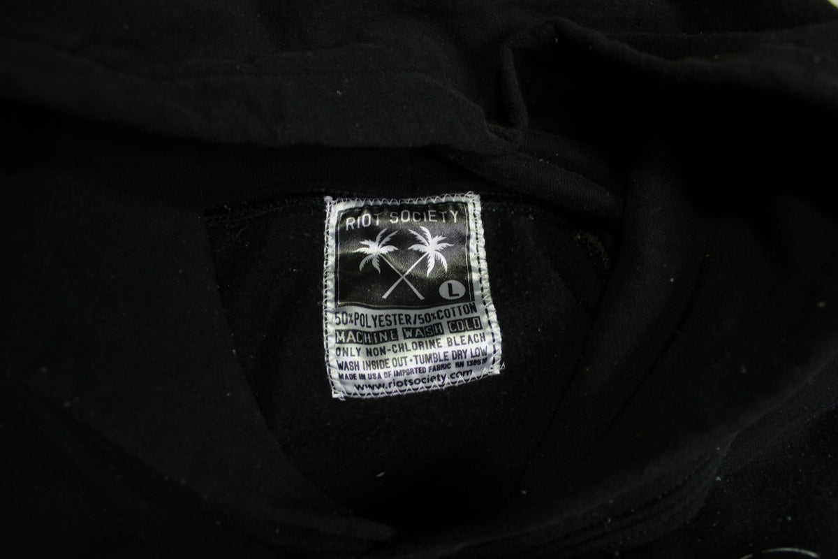 Riot Society Japan Geisha Black 2000's Streetwear Pullover Hoodie Sweatshirt