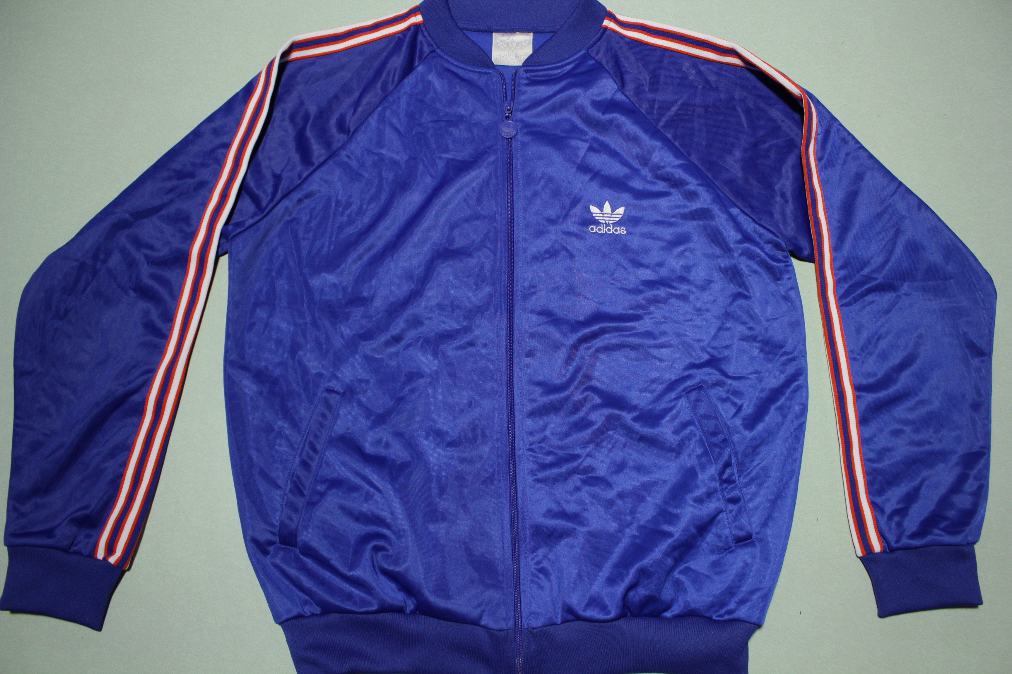 Adidas Vintage 90's Blue Red White Striped Track Jacket – thefuzzyfelt