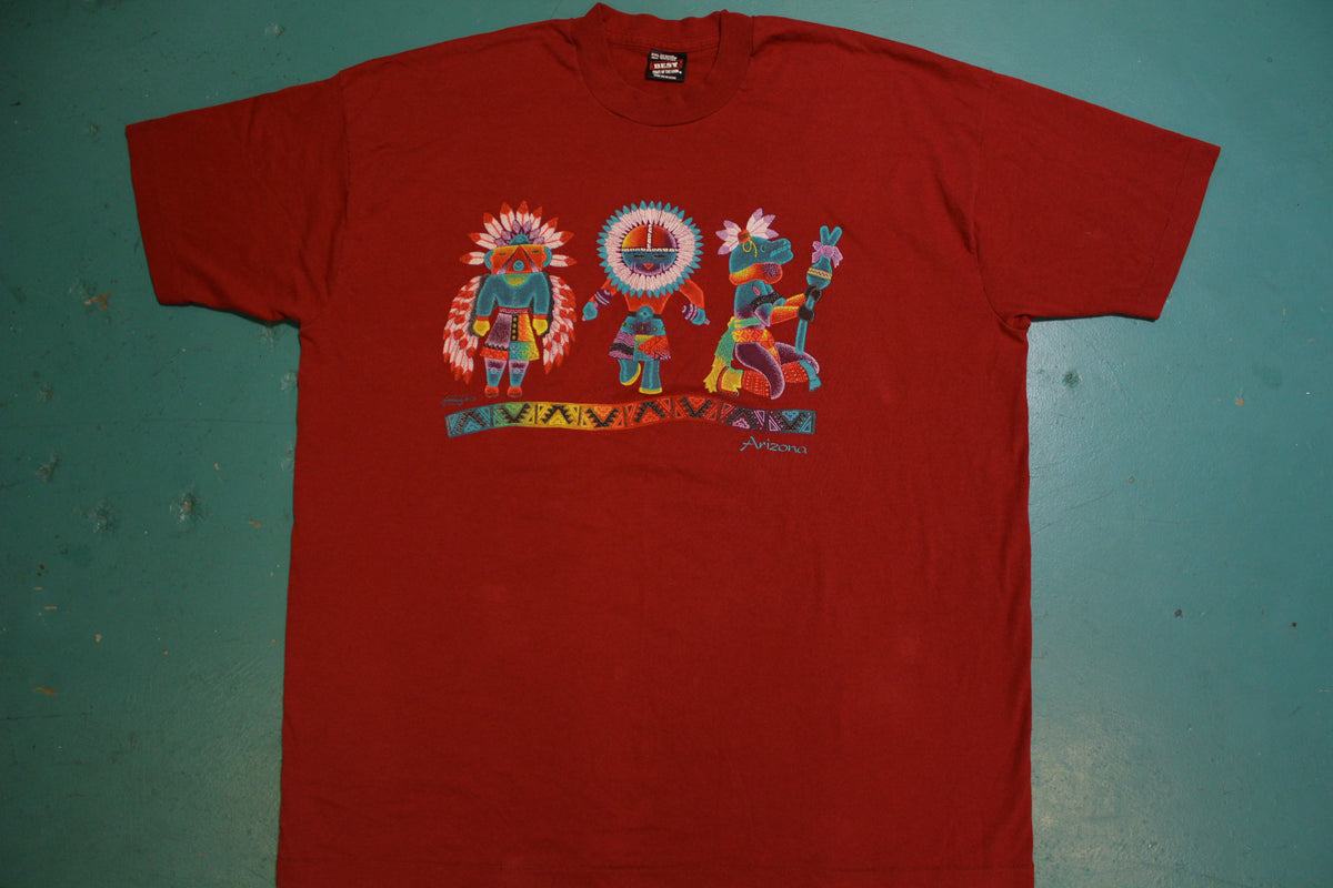 Arizona 1995 Vtg 90's Fruit of the Loom BEST Aztec Southwestern T-Shirt Single Stitch