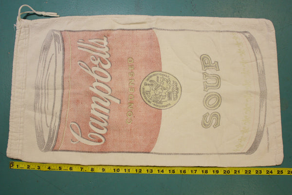 Vintage Rare Campbell's Soup Cloth Fabric Laundry Bag Sack Tote Andy Warhol