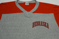 Nebraska Cornhuskers Vintage 80's Champion Blue Bar Made in USA Collegiate T-Shirt