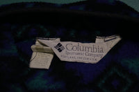 Columbia Sportswear Fleece 90's Mens Aztec Southwestern Blue Green Jacket Zip Up