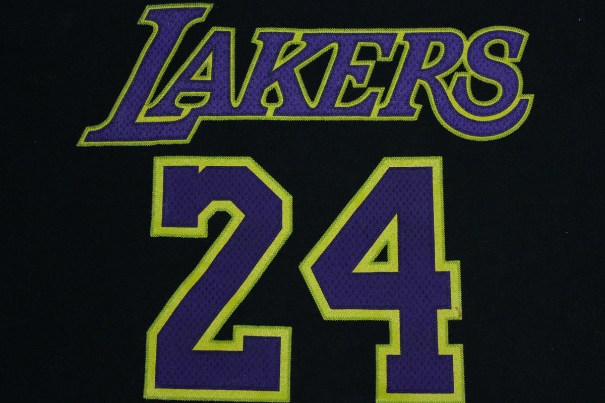 Kobe Bryant #24 Los Angeles Lakers NBA Black Jersey Style T-Shirt Men's  LARGE