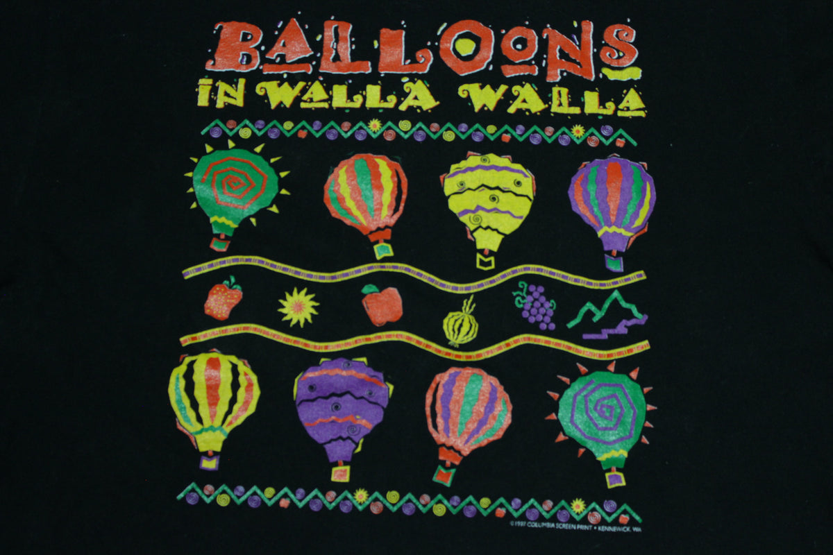 Balloons In Walla Walla Vintage 1997 Jerzees Tag T-Shirt