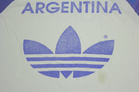 Adidas AFA Argentina Vintage 80's Striped Distressed T-Shirt