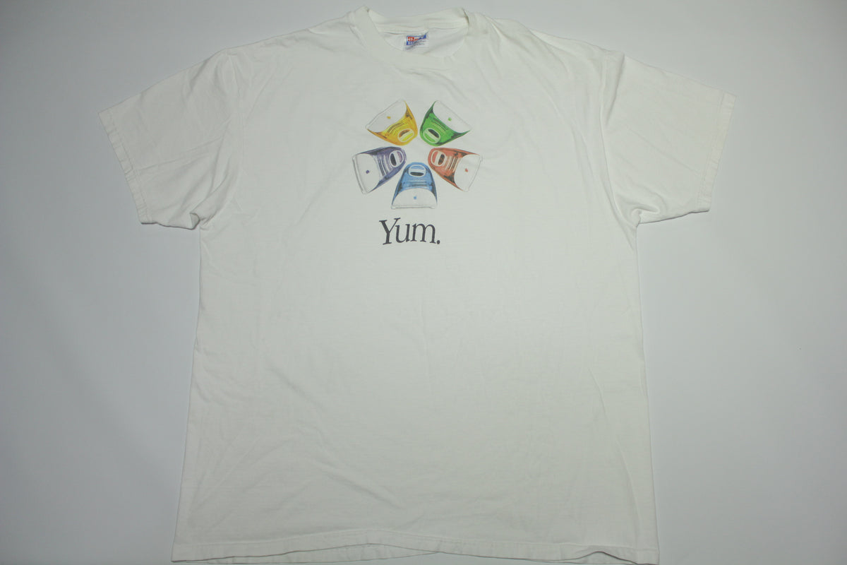 Apple Computers Yum 5 Flavors Think Different 1999 Vintage 90's Hanes Software T-Shirt