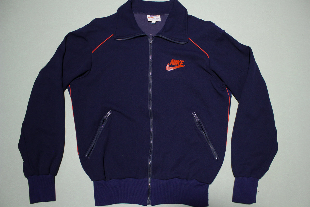 Nike Sportswear Vintage 80's Orginal White Tag Orange Swoosh Made in USA Track Jacket