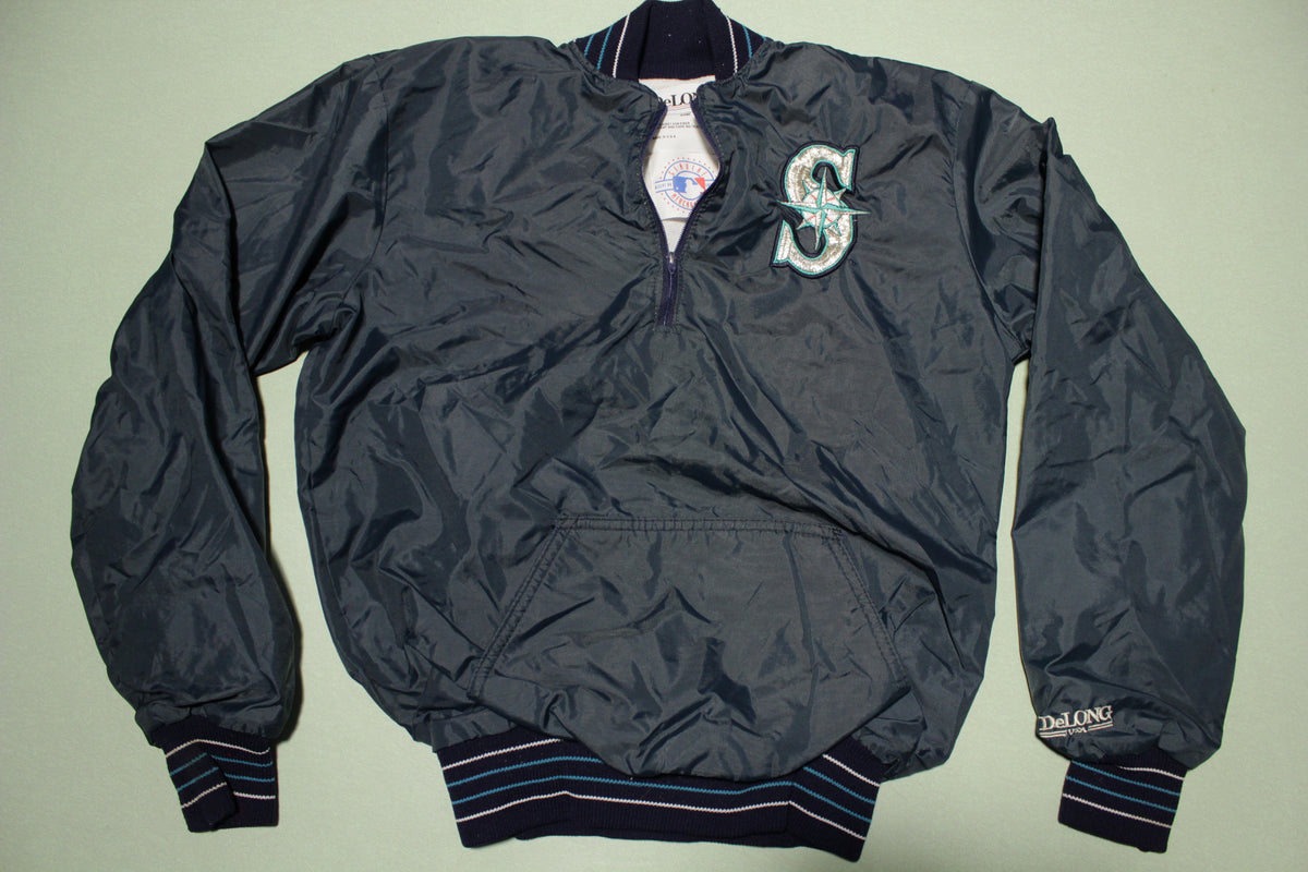 Seattle Mariners 90's Vintage Delong Made in USA Quarter Zip Pullover Jacket