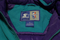 Charlotte Hornets Vintage 90's Teal Starter Pullover Jacket Center Pouch