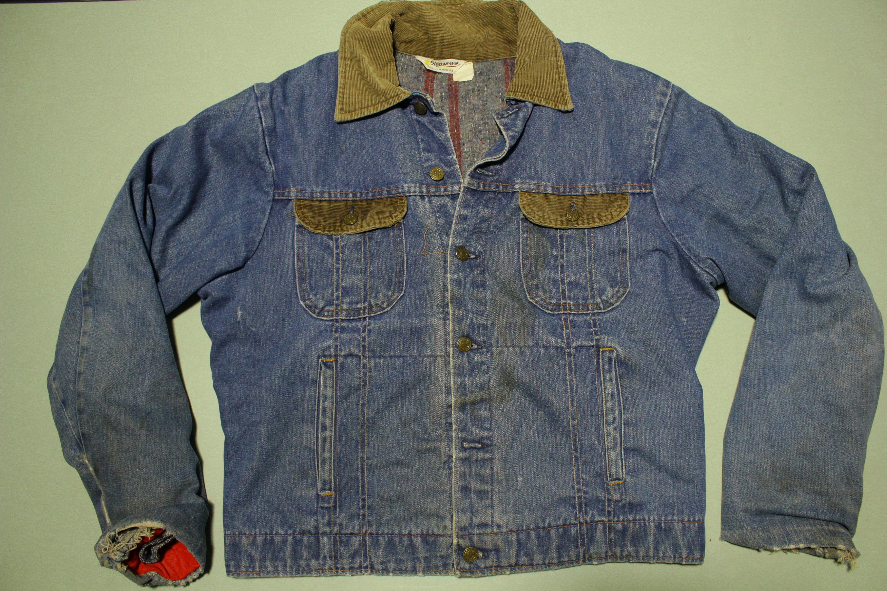 Key Imperial Vintage 70's Corduroy Collar Jean Jacket – The Fuzzy Felt