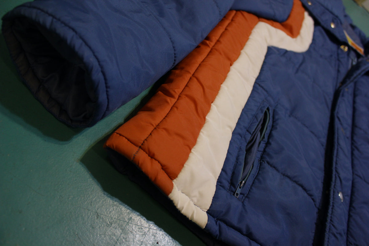 Westwinds Vintage 80's Puffer Retro Striped Ski Jacket Coat