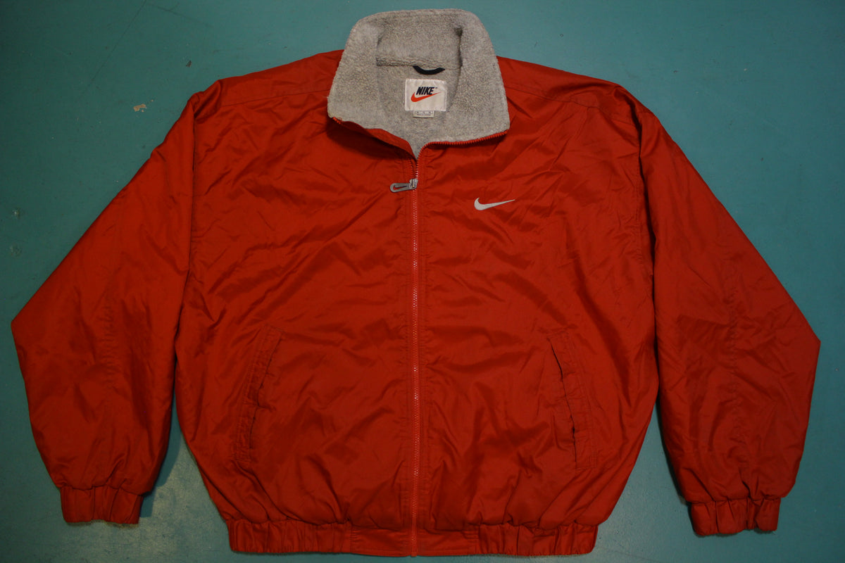 Charles Keasing Uitbarsten Zie insecten Nike 90's Swoosh Vintage Fleece Lined Windbreaker Red Bomber Jacket 19 –  thefuzzyfelt