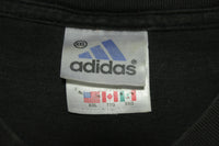 Adidas 1990's Flag Spellout Vintage Faded Black T-Shirt