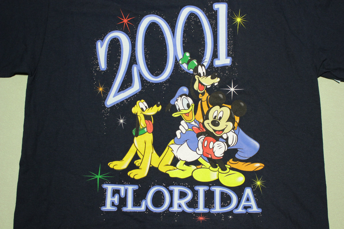 Disney 2001 Florida Mickey Donald Goofy Vintage Deadstock T-Shirt