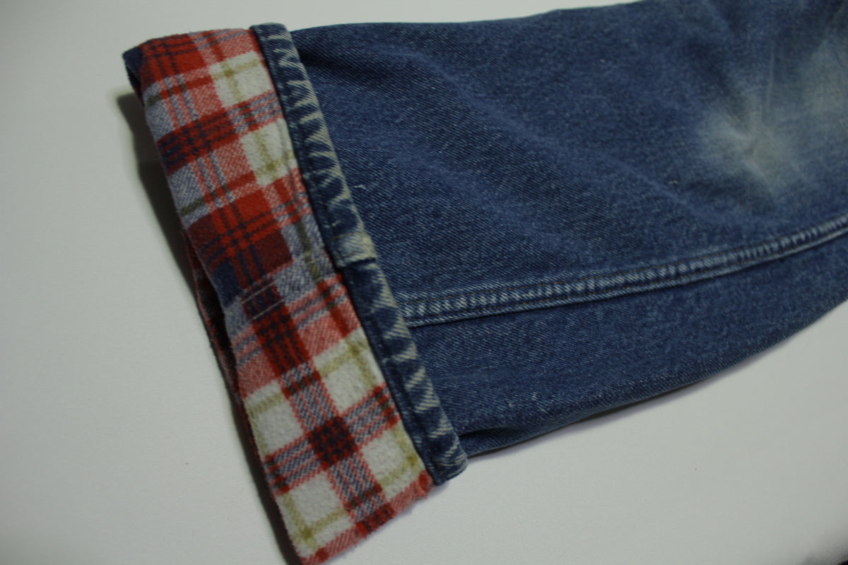 Carhartt Vintage WF128 Flannel Lined Union Made USA Blue Jean Denim Work Pants
