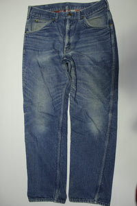 Carhartt Vintage WF128 Flannel Lined Union Made USA Blue Jean Denim Work Pants