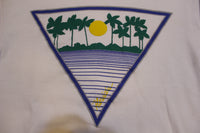 Florida Miami Beach Drug Lord Cocaine White Striped 80's Vintage Sweatshirt